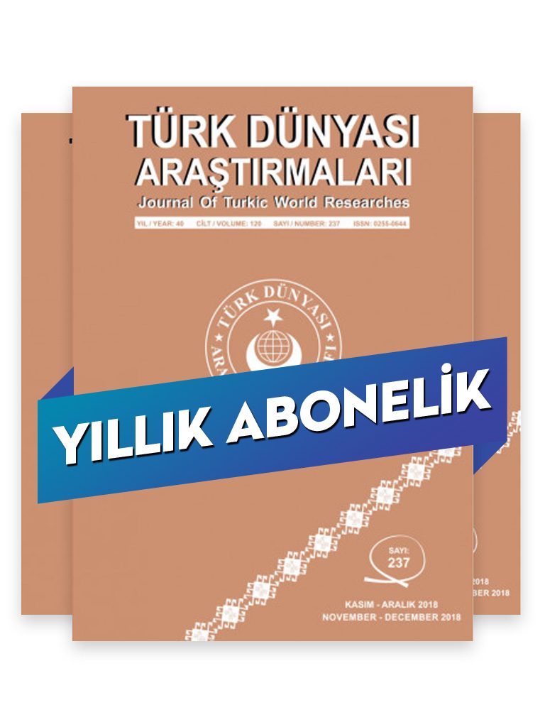 Türk Dünyası Araştırmaları Dergisi Yıllık Aboneliği 1